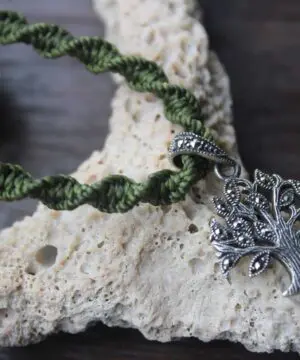 Alternative view of Elven Tree of Life Marcasite Macrame Pendant Necklace, Sterling Silver Necklace,Gemstone Jewelry, Australian made