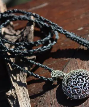 Alternative view of Celtic Marcasite Jewelry,Sterling Silver Pendant Necklace,Pyrite Crystal Jewelry,Art Deco,Gemstone