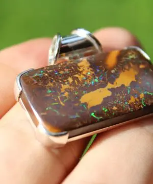 Alternative view of Authentic REAL boulder Opal Elven Jewelry BIG Size Australian Designer Opal Jewelry,Matrix OPAL Pendant Necklace,Shibari Macrame Cord,Larp