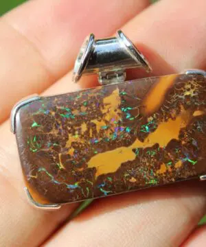 Authentic REAL boulder Opal Elven Jewelry BIG Size Australian Designer Opal Jewelry,Matrix OPAL Pendant Necklace,Shibari Macrame Cord,Larp