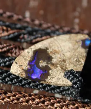 PURPLE OPAL NECKLACE,Koroit Opal Pendant, Australian made macrame cord reiki crystal healing elven pendant necklace talisman jewellery