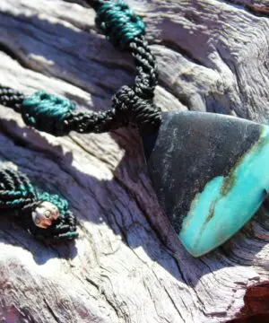 Green Opalized wood Talisman, Opal Necklace Elven Jewelry, OPAL Pendant,Petrified Wood,
