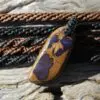 Purple OPAL NECKLACE, Matrix Boulder Opal Pendant ,Shibari Macrame Cord