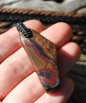 Australian Boulder Opal Necklace • Surfer Pendant • Natural Crystal Talisman • Handmade Opal Jewelry Gift