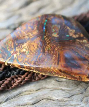 Amazing OPAL NECKLACE,Koroit Opal Pendant,elf cosplay Shibari Macrame Cord,Boulder Opal Pendant Mens Necklace,Australian Opal jewelry, elven