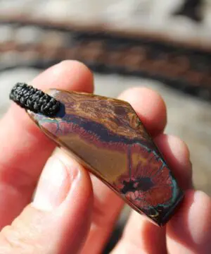 Australian Boulder Opal Necklace • Surfer Pendant • Natural Crystal Talisman • Handmade Opal Jewelry Gift