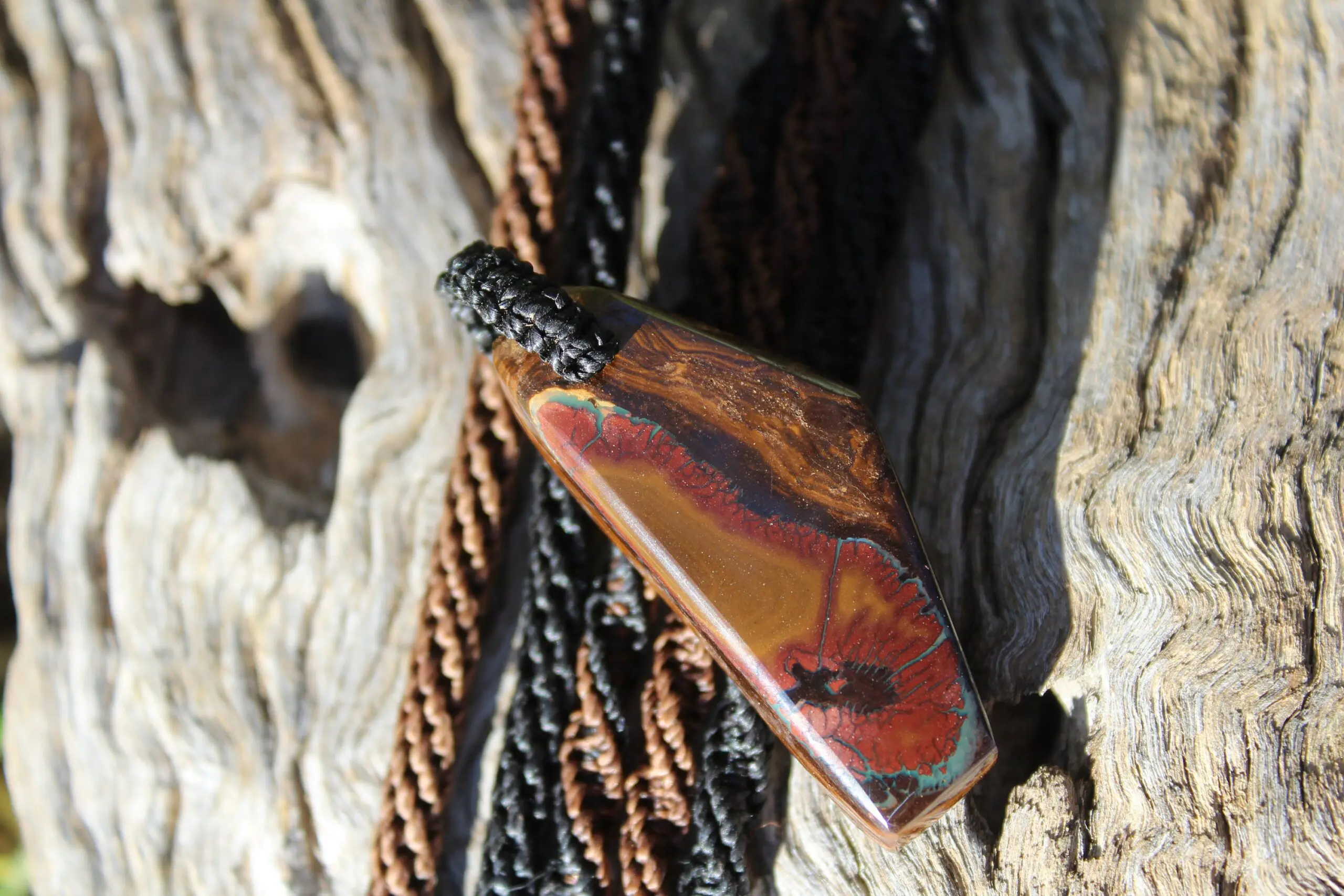 Australian Boulder Opal Necklace • Surfer Pendant • Natural Crystal Talisman • Handmade Opal Jewelry Gift