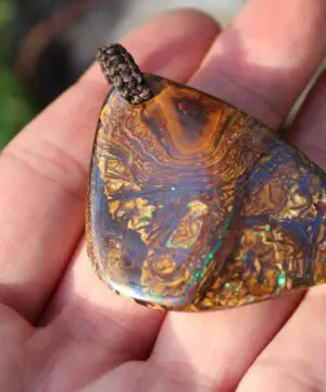 Amazing OPAL NECKLACE,Koroit Opal Pendant,elf cosplay Shibari Macrame Cord,Boulder Opal Pendant Mens Necklace,Australian Opal jewelry, elven