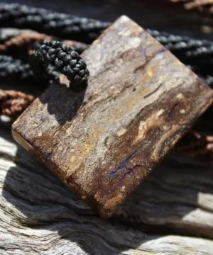 OPAL NECKLACE, Matrix Boulder Opal Pendant ,Shibari Macrame Cord, dad to be gift