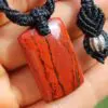 Red Snake Skin Australian Jasper Pendant,Indigenous red Jasper Necklace,aboriginal art, first nation jewelry,Australian made Macrame Cord