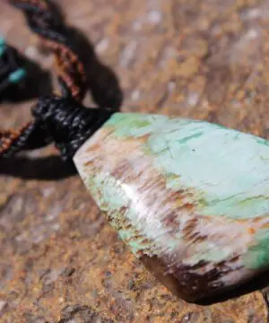 Elven Collawood Necklace,Tribal Pendant Necklace,Healing crystal jewelry,Petrified Wood Opal Pendant,Macrame Necklace,COLLA WOOD