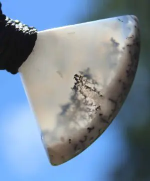 Dendritic Opal,Dendrite Opal Necklace,Merlinite Pendant,Agate necklace,Australian made macrame cord Healing stone Jewelry