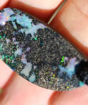 Black MEN OPAL NECKLACE,Fire Opal, Matrix Boulder Opal Pendant with Macrame Cord