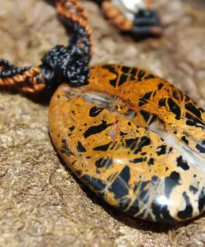 Australian Pilbara Jasper Pendant, Australian made tribal wear macrame cord summer beach jewelry, surfer necklace, indiginious talisman