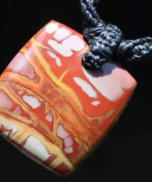 Alternative view of Australian Tribal Noreena Jasper Pendant Necklace, Australian made macrame cord, Australian indigenous Colours,First Nation Galatasaray