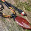 Indigenous Red Moss Agate Pendant,australian made Macrame cord, medieval necklace,Red Stone Jewellery,Healing Stone, Celtic Viking