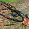 Australian Tribal Noreena Jasper Pendant Necklace, Australian made macrame cord, Australian indigenous Colours,First Nation Galatasaray