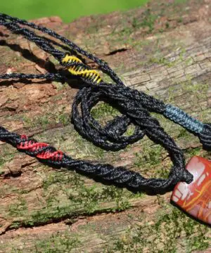 Australian Tribal Noreena Jasper Pendant Necklace, Australian made macrame cord, Australian indigenous Colours,First Nation Galatasaray