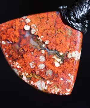 Alternative view of Red Moss Agate Necklace Moss Agate Pendant, Australian made Elven Macrame Cord Healing Crystal Jewelry, Christmas gift idea