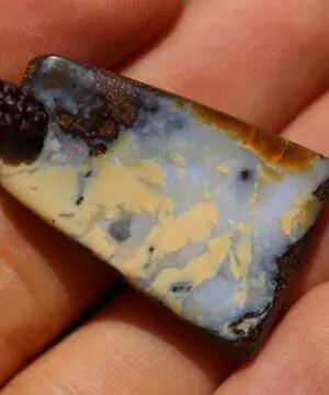 Australian Boulder Opal Pendant, Elven Opal Necklace, Hand Polished Tribal Necklace