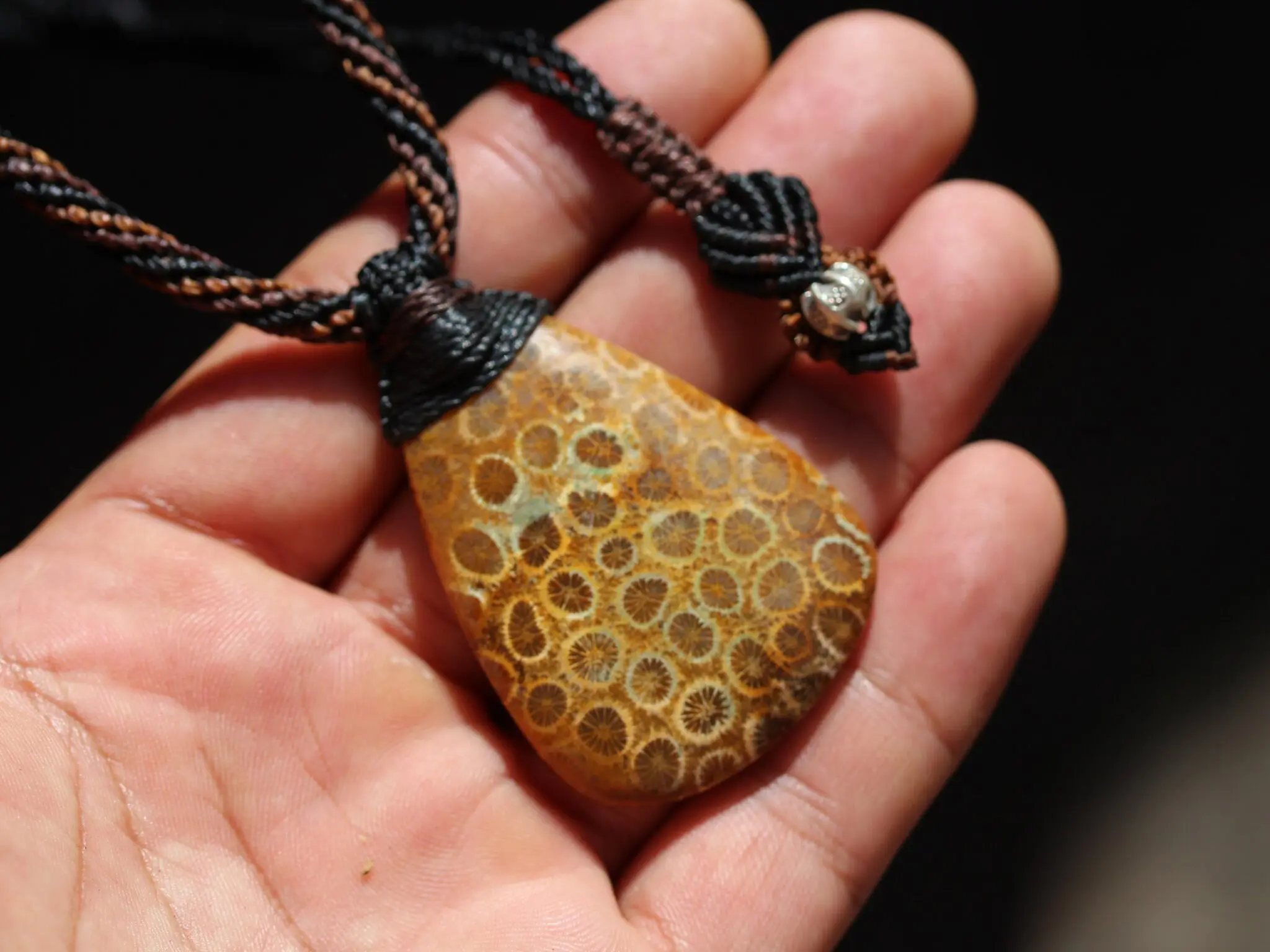 Ancient Red Coral Fossil Necklace • Healing Crystal Talisman • Elven Gemstone Pendant • Australian tropical cord , Summer surfer necklace - Image 3