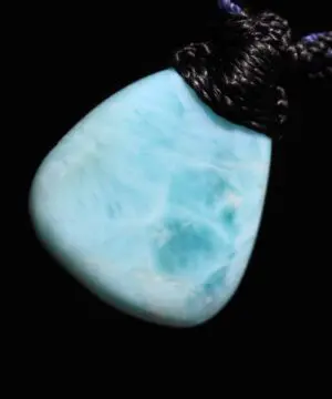 Alternative view of LARIMAR Pendant, Elven Talisman, Macrame Necklace, Burning man Jewelry,mermaid dolphin stone,Blue Stone Pendant,