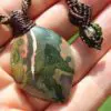 Elven OCEAN JASPER Pendant,Gemstone Jewelry, Macrame Crystal Necklace, Australian Made, Beaded Jewelry, Maori Art Talisman