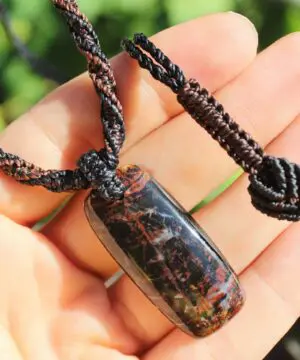 Alternative view of Aboriginal art Pilbara Jasper Pendant, Jasper Necklace, Aboriginal Outback Pendant , Elven Elf Cosplay, Fae Faery Talisman, Australian made