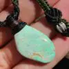 Australian Variscite  Necklace, Australian Stone Pendant,Green Art Talisman,Australian Made Healing Crystal Jewelry, Elven Macrame cord