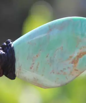 Alternative view of Australian Variscite  Necklace, Australian Stone Pendant,Green Art Talisman,Australian Made Healing Crystal Jewelry, Elven Macrame cord