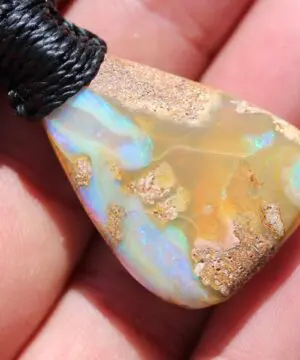 Alternative view of Crystal OPAL Petrify Wood,Boulder Opal Pendant,OPAL Necklace,Tribal Pendant,Petrified Wood Jewelry,opalized,elven dinosaur bone