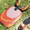 noreena jasper necklace, australian made handwoven tropical cord, healing crystal jewelry, natural stone indigenous pendant Galatasaray