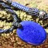 Elven Lapis Luzuli Macrame Necklace, Pyrite Pendant, Blue Stone Pendant,Australian made Macrame Cord Healing Crystal Jewelry, Christmas gift
