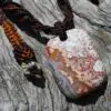 Australian Crazy Lace Agate Necklace, crystal Pendant,Elven Macrame Necklace, beachy beach jewelry, summer jewelry, surfer necklace