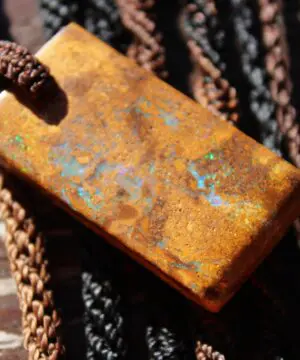 Opal Necklace,Boulder Opal Pendant Necklace, Australian made made macrame cord, healing crystal jewelry, australian opal ,october birthstone