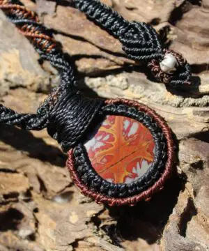 Australian Tribal Noreena Jasper Pendant Necklace ,Australian indigenous Colours,First Nation Collection,Australian made macrame cord