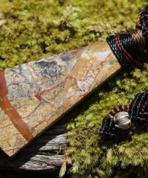 SnakeSkin RAINFOREST SERPENTINE Necklace, Serpentine Marbel Pendant, Australian Made Macrame Cord Healing Jewellery