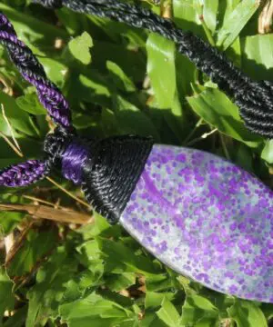 Massive Sugilite Pendant,Sugilite Necklace Australian made Macrame Cord,Purple Stone jewelry,Burning Man Festival Wear,Elven Jewelry