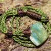 Australian Chrysoprase Pendant Necklace, Australian made thin macrame cord, Natural Green Healing stone Jewelry