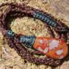 Australian noreena jasper necklace, australian made thin macrame cord, red stone tribal healing jewelry, may birthstone, tribal pendant