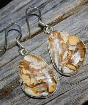 Alternative view of Australian Silver Brecciated Mookaite Earrings, Australian handmade crsytal healing jewelry, gemstone jewelry, natural crystal jewellery