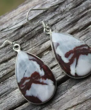 Australian outback Jasper Silver Earrings, Australian handmade unique crsytal healing jewelry, natural  brown gemstone cool earrings