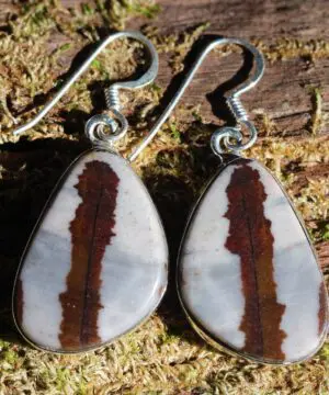 Australian outback Jasper Silver Earrings, Australian handmade unique crsytal healing jewelry, natural  brown gemstone cool earrings