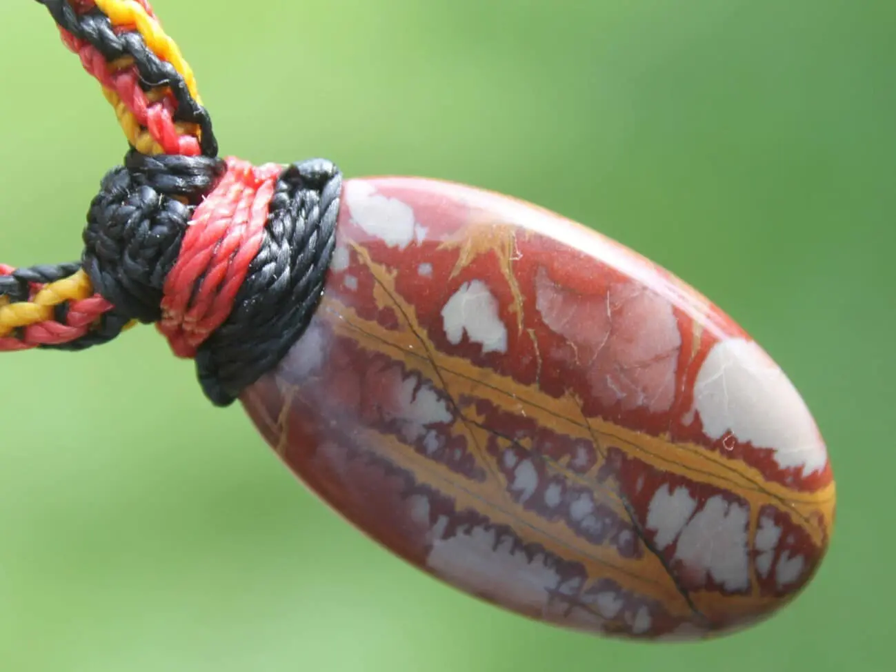 Fenix Australian Tribal Noreena Jasper Pendant, Phoenix Fire Bird Necklace, indigenous Cord,First Nation aboriginal colour art Galatasaray - Image 3