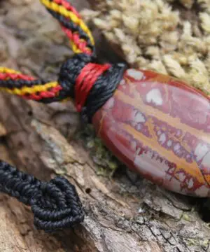 Fenix Australian Tribal Noreena Jasper Pendant, Phoenix Fire Bird Necklace, indigenous Cord,First Nation aboriginal colour art Galatasaray