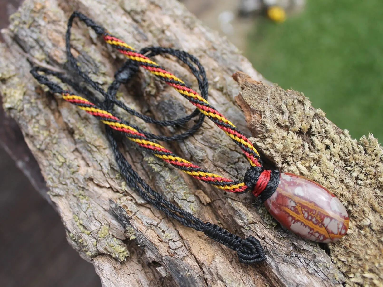 Fenix Australian Tribal Noreena Jasper Pendant, Phoenix Fire Bird Necklace, indigenous Cord,First Nation aboriginal colour art Galatasaray - Image 7