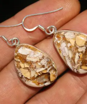 Australian Silver Brecciated Mookaite Earrings, Australian handmade crsytal healing jewelry, gemstone jewelry, natural crystal jewellery