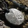 Elimia Agate necklace, turritella agate pendant , elven jewelry, australian made macrame cord , male and female Jewellery, grey stone,viking