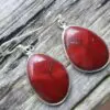 Australian Silver Mookaite Jasper Earrings, Australian handmade crsytal healing jewelry, gemstone jewelry, natural crystal jewellery