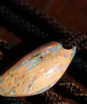 Crystal Pipe Opal Necklace,Boulder Opal Pendant Necklace